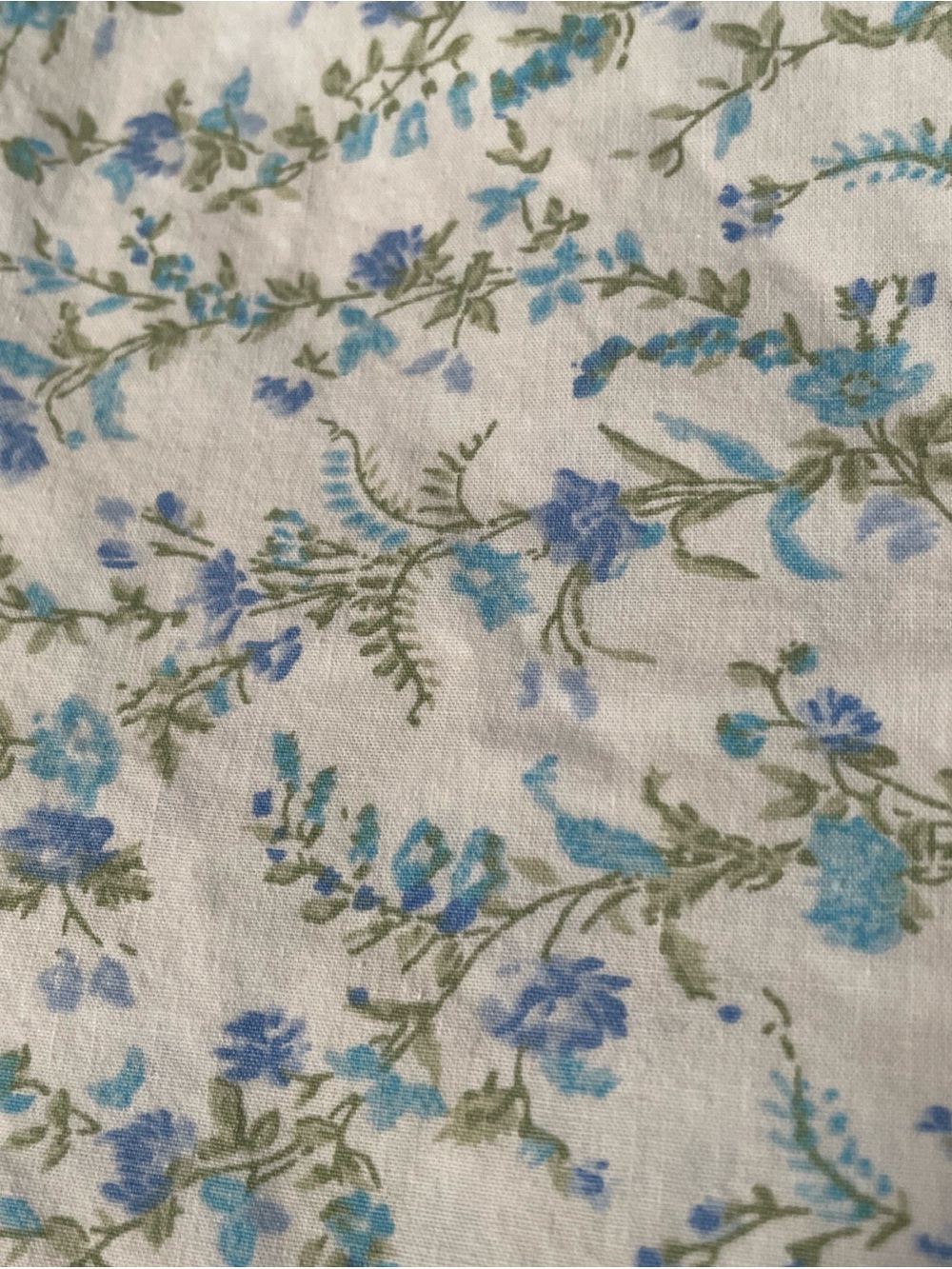 Laura Ashley full flat sheet dainty ditsy floral prairie country cotton blue